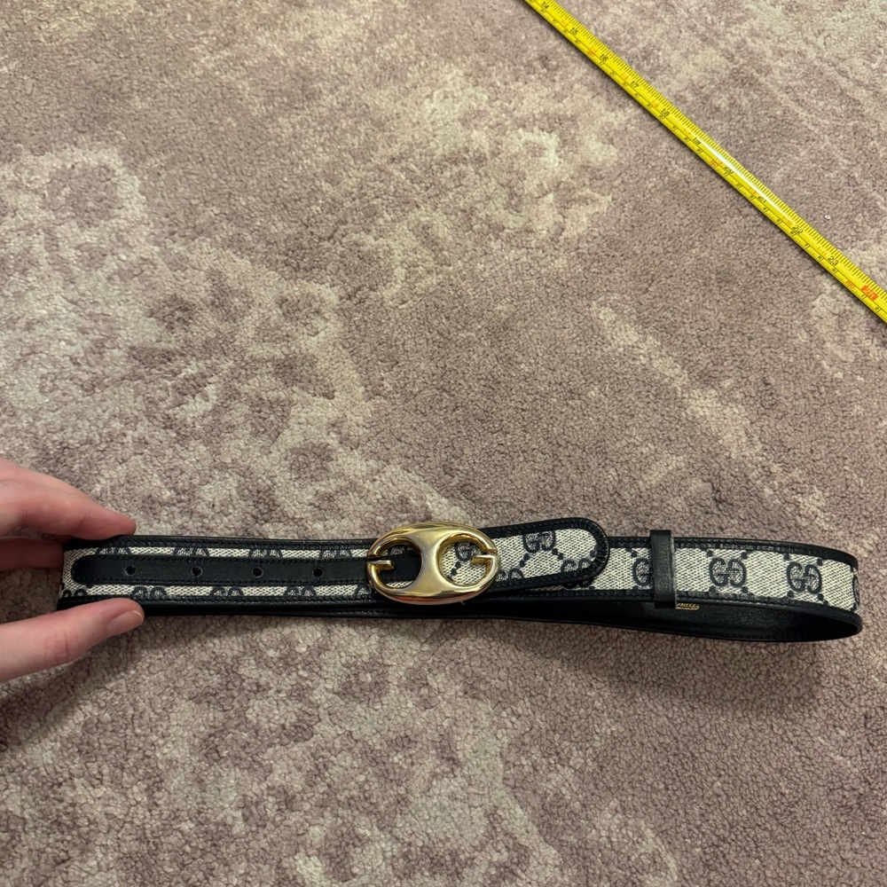 Gucci Vintage RARE Gold Dark Navy Women’s Belt